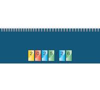 BRUNNEN DATAline 771 2026 Carnet de rendez-vous horizontal, 297 x 105 mm, carton, bleu