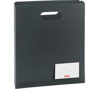 Brunnen Fact 104163580 Boîte de classement. PP, 25 x 31 x 5 cm, en film en Polypropylène Translucide pour cahiers et chemises A4, haut ouvert, Noir/Onyx