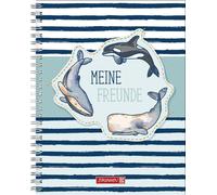 BRUNNEN Livre des amis Happy Ocean - Mes amis - avec autocollants Fans of Earth