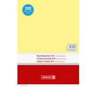Brunnen Lot de 100 fiches unies 180 g/m² Jaune Format A4 orientation paysage