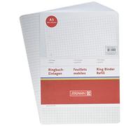 Brunnen Lot de 100 intercalaires pour classeur A5 à carreaux 70 g/m² Blanc