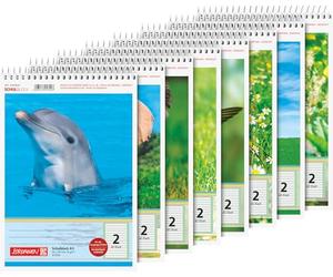 Brunnen Lot de 40 feuilles de papier à lettre ligné à spirale 70 g/m² Format A5 ligné Pour 2ème année Motif au choix