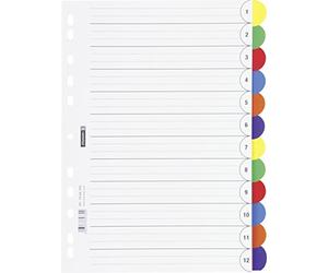 Brunnen Office to go Lot de 12 intercalaires en plastique Format A4 225 x 297 mm- coloris assortis