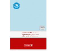 Brunnen Paquet de 100 fiches bristol vierges quadrillées Bleu Format A4 180 g/m²