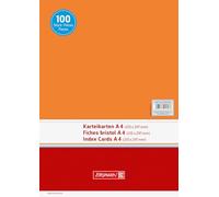 Brunnen Paquet de 100 fiches cartonnées Paysage Orange 180 g/m² A4