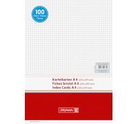 Brunnen Paquet de 100 fiches cartonnées quadrillées 180 g/m² Blanc A4