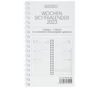 BRUNNEN Planning Hebdomadaire, Calendrier de rechange modèle 756 2023 - Dimensions des feuilles : 8,7 x 15,3 cm - Blanc
