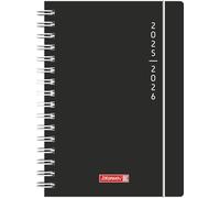 BRUNNEN Schülerkalender (2025/2026) "Plain Black", 1 Seite = 1 Tag, A5, 352 Seiten, PP-Umschlag, schwarz
