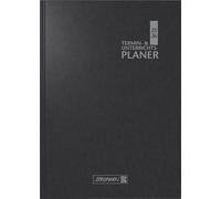 BRUNNEN Termin- & Unterrichtsplaner (2025/2026), 2 Seiten = 1 Woche, A5, 224 Seiten, Kunststoff-Einband Baladek, schwarz