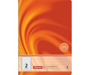 BRUNNEN Vivendi Premium Cahier d'écolier, format A4, linéature 2, 32 feuilles, orange