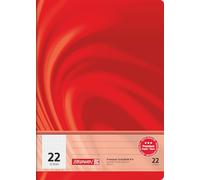 BRUNNEN Vivendi Premium Cahier d'écolier, format A4, linéature 22, 32 feuilles, rouge