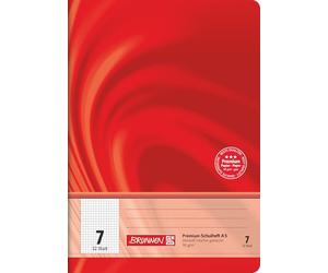 BRUNNEN Vivendi Premium Cahier d'écolier, format A5, linéature 7, 32 feuilles, rouge