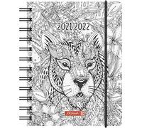 BRUNNEN Zenart 1071755192 Calendrier scolaire 2021/2022 1 page = 1 jour, samedi + dim sur une page, format feuille 12 x 16 cm, A6, couverture en polypropylène