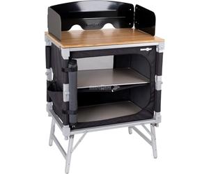 BRUNNER 0422091N.C06 Meuble de Cuisine de Camping Compact Peu encombrant idéal pour Van et Minibus Azabache Cube avec Plateau en Bambou