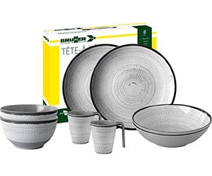 BRUNNER 0830143N.C7X Set de vaisselle de camping pour 2 personnes, Thête-à-Tête Tivoli, 8 pièces