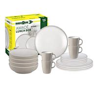 Brunner 0830155N.C8X Set de vaisselle de camping pour 4 personnes, Lunch Box Amadè, 16 pièces