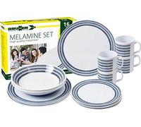 Brunner - Melamine Set Bluebay - Set de vaisselle - 16 Pieces - white / blue