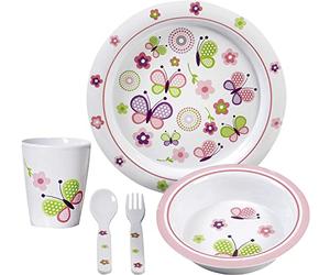 BRUNNER Butterfly Kids Girl 3+ Ensemble de Vaisselle pour Enfant