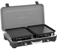 Brunner Devil Powerkook GP Réchaud à gaz avec 2 brûleurs et plaques de Cuisson antiadhésives, 2 × 2,4 KW, allumage piézo, Portable, 30 mbar, idéal pour Le Camping et Le Camping-Car