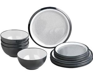 BRUNNER Midday Granyte Assiettes Gris/Noir 2017 Ensemble de Vaisselle