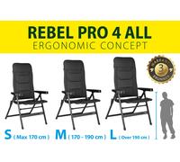 Brunner - Rebel Pro Medium Chair - Max Flow Tate: 150 Kg - Mesures: 48 X 46 X H48,5 / 123 Cm