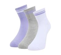 Bruno Banani Chaussettes 'Dodson' gris / violet / blanc, Taille 36-41