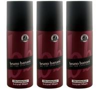 Bruno Banani Déodorant Spray Fidèles Homme 3 X 150ml 24H Durable Scent -avec