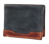 bruno banani Porte-monnaie noir en cuir pour homme - Alicante Wallet Quer Black / Cognac 75422