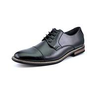 Bruno Chaussures de Ville Homme Oxfords en Daim Chaussure Costume à Lacets Hommes Classiques pour Travail Noir Prince-6 Taille 42