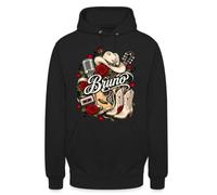Bruno Cowboy Music Design Statement Sweat à capuche unisexe | Motif cowboy vivant nommé Bruno, idéal pour les amateurs de musique et les fans de country.