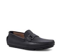 Bruno Magli Tazio Chaussures de conduite italiennes en cuir avec embout latéral pour homme, Black Calf, 47 EU