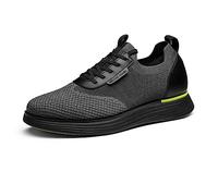 Bruno Marc Baskets habillées en maille MaxFlex III respirante pour homme - Légères à lacets - Style décontracté - Confortables, Noir et vert fluo, 42 1/3 EU