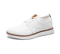Bruno Marc Baskets Oxford pour Hommes Respirant et Décontracté Chaussures Sportives Confortables Oxfords pour Le Bureau GRAND-01,Size 43,Blanc,GRAND-01