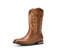 Bruno Marc Bottes de cowboy pour homme Classique | bottes occidentales à enfiler avec broderie chic, durable, courte, rétro, campagne, bout carré