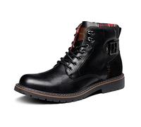 Bruno Marc Bottes de Moto Classiques pour Hommes | avec Fermeture à Lacets et Fermeture Éclair Latérale Botte Confortables et Durable pour Travail