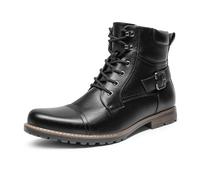 Bruno Marc Bottes Moto Homme Bottes Lacets Chukka Classiques Chaussures Biker Casual,Size 42,Noir,PHILLY-3