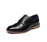 Bruno Marc Chaussures Garçon à Lacets Ville Oxford Classiques Habillées Confortable,Size 38.5,Noir,Prince_K1