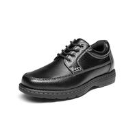 Bruno Marc Chaussures habillées à bout carré pour homme, Cuir noir, 9.5