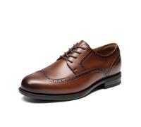 Bruno Marc Chaussures habillées en cuir Oxford Brogue Wingtip pour homme | Comfort Cushion Tech, col rembourré, semelle extérieure antidérapante, idéal pour mariage, réunion, rendez-vous et événements