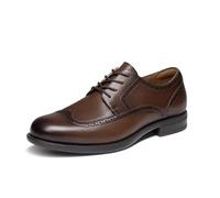 Bruno Marc Chaussures habillées en cuir Oxford Brogue Wingtip pour homme | Comfort Cushion Tech, col rembourré, semelle extérieure antidérapante, idéal pour mariage, réunion, rendez-vous et événements