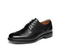 Bruno Marc Chaussures habillées en cuir Oxford Brogue Wingtip pour homme | Comfort Cushion Tech, col rembourré, semelle extérieure antidérapante, idéal pour mariage, réunion, rendez-vous et événements