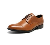 Bruno Marc Chaussures Oxford élégantes pour Homme en Cuir à Lacets Derby Low Vintage Elegant Chaussure de Ville Homme SBOX222M,Size 42,Brun,SBOX222M