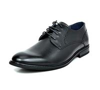 Bruno Marc Chaussures Oxford en cuir doublé pour homme, noir, 40 EU