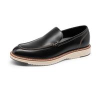 Bruno Marc Mocassins classiques à enfiler en cuir confortable pour homme, chaussures de marche, de bureau, de conduite, Noir , 47 EU