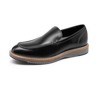 Bruno Marc Mocassins classiques à enfiler pour homme, noir/gris, 44.5 EU