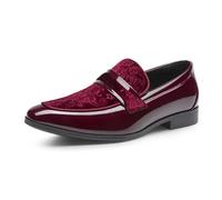 Bruno Marc Mocassins classiques en velours pour homme, bordeaux, 41.5 EU