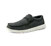 Bruno Marc Mocassins décontractés à enfiler pour homme, chaussures extensibles 1.0, noir/blanc, 44.5 EU