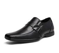 Bruno Marc Mocassins Hommes à Bout Carré Cuir PU Lisse pour Bureau, Mariage et Tenue Décontractée,Size 41,Noir,Giorgio-3