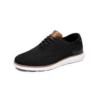Bruno Marc Oxford Baskets classiques confortables en maille pour homme, noir, 12