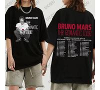 Bruno Mars The Romantic Tour 2026 T-shirt en coton avec graphismes pour femmes, t-shirt d'été à manches courtes et col rond, hauts décontractés unisexes A09912-JCS-CT-SH